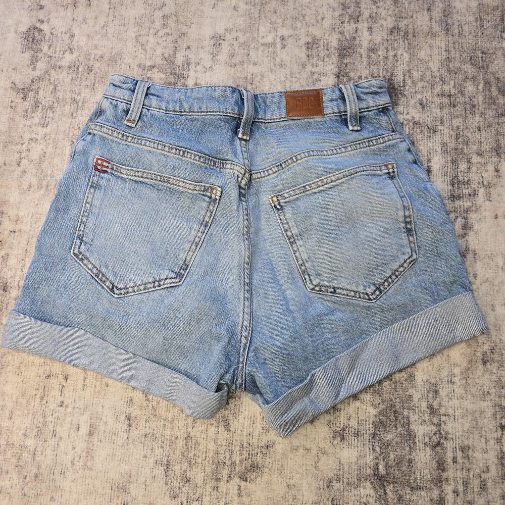 BDG High Rise Stretch Roll Hem Shorts Womens 26 Denim Cuffed Urban Outfitters - Picture 6 of 9